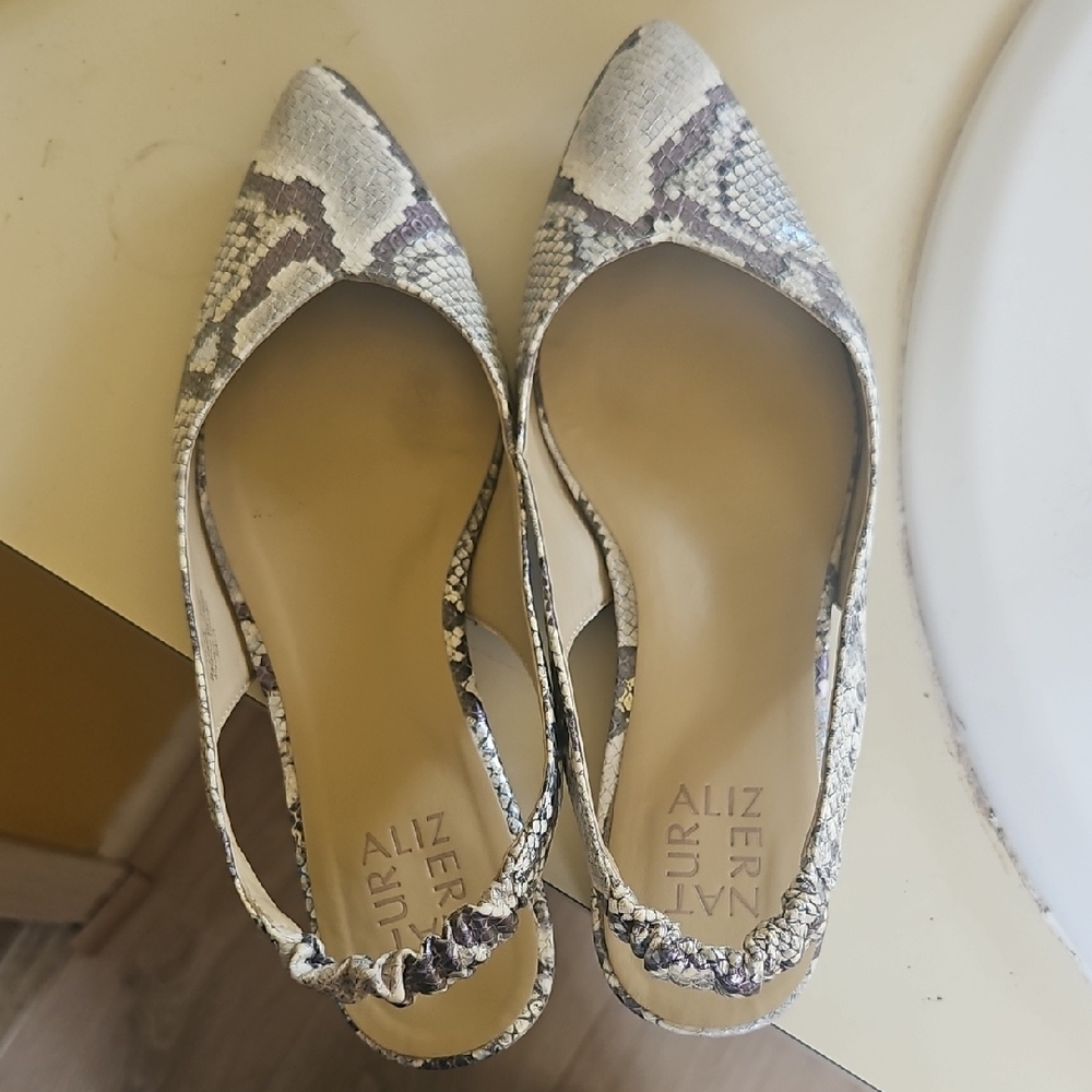 Naturalizer Women's Snakeskin Slingback Flats